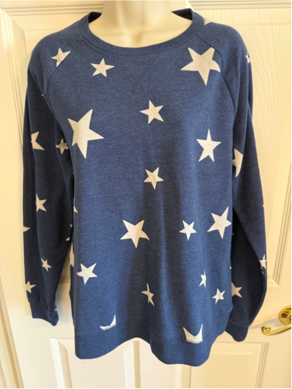 Women's Sonoma Goods for Life Blue white stars patriotic sweatshirt M